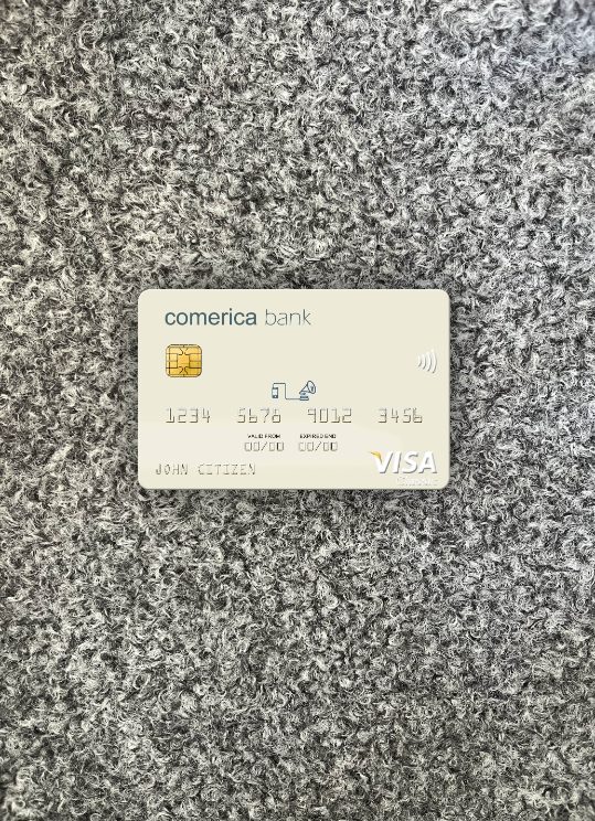 Download USA Comerica Bank visa card photolook front Photoshop template